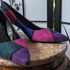 Nine West multicolor suede pumps size 9M